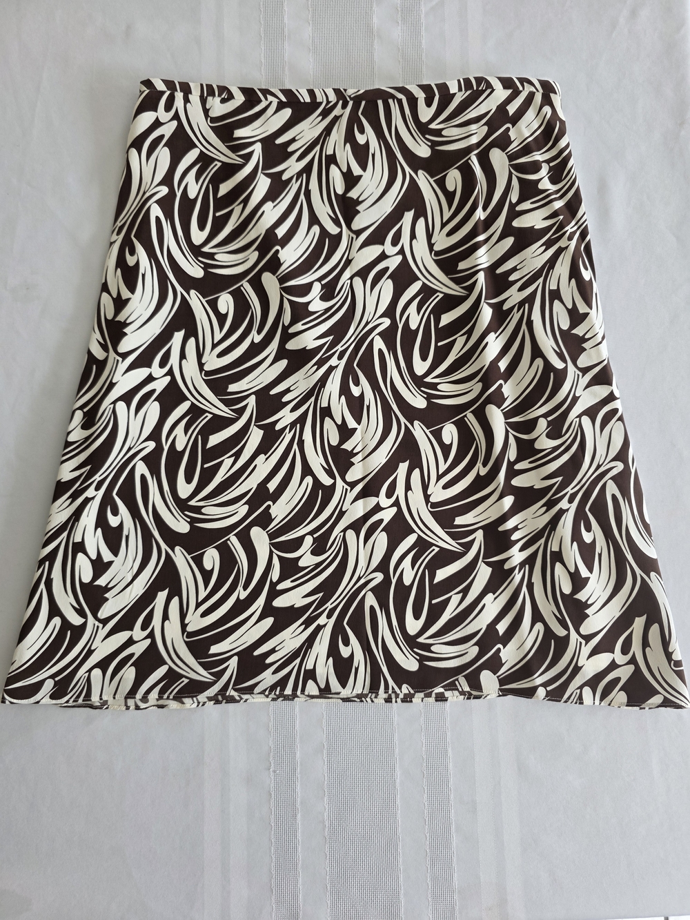 VTG Y2k Grace Dane Lewis Petite NWT Abstract Swirl Print Skirt Brown Cream 14P